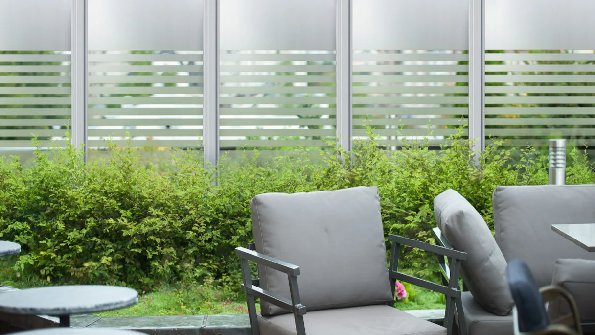 planeo Gardence Flair - Recinzione in vetro verticale strisce 90 x 180cm