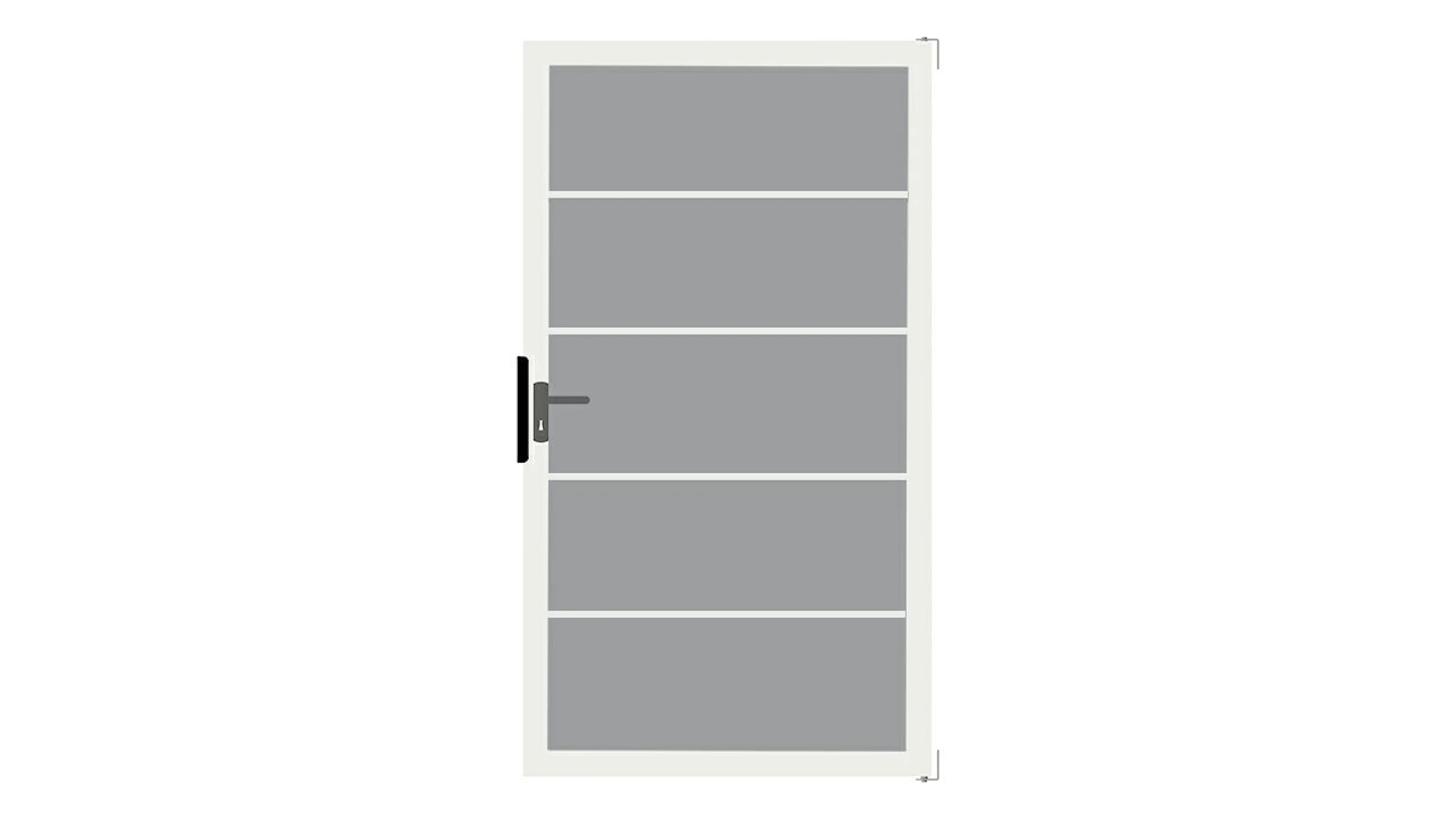 planeo Gardence Flair - Brise vue Verre Porte DIN gauche Bande de bloc avec cadre en aluminium Anthracite 100 x 180 cm