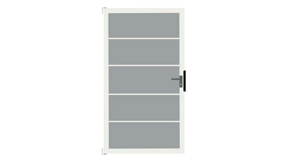planeo Gardence Flair - Brise vue Verre Porte DIN droite Bande de bloc avec cadre en aluminium Anthracite 100 x 180 cm