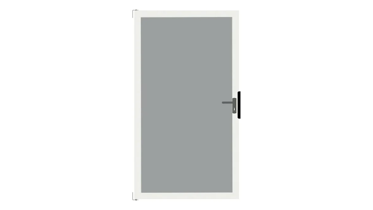 planeo Gardence Flair - Brise vue Verre Porte DIN droite Satiné avec cadre en aluminium 100 x 180 cm