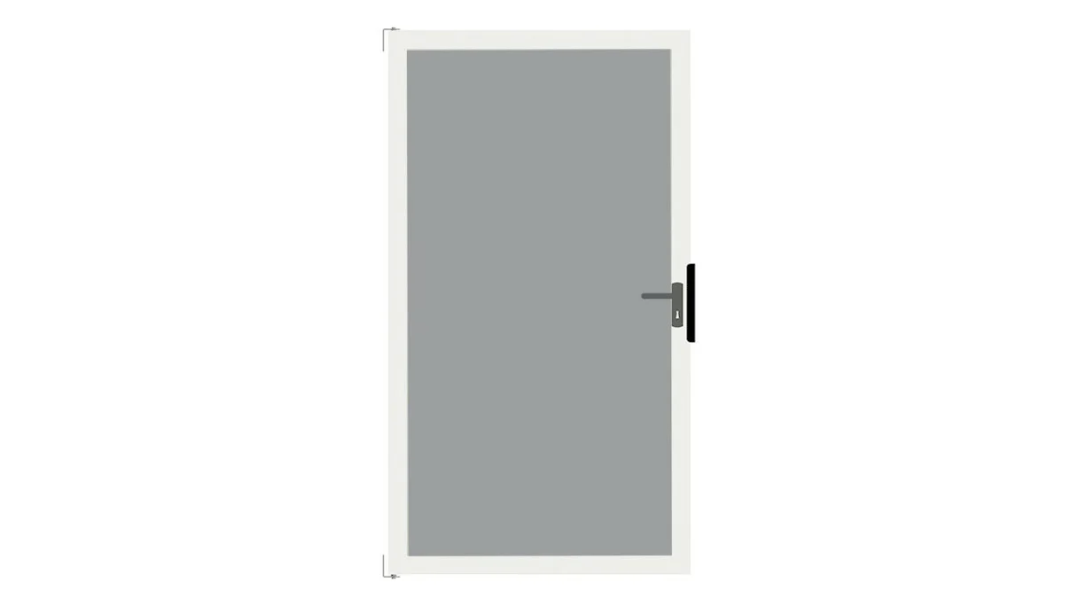 planeo Gardence Flair - Brise vue Verre Porte DIN droite Satiné avec cadre en aluminium Anthracite 100 x 180 cm