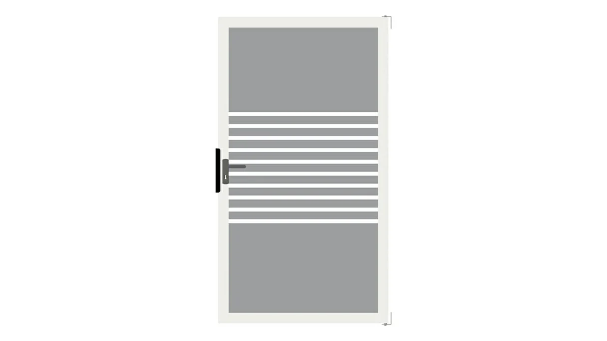 planeo Gardence Flair - Porte DIN gauche bandes avec cadre aluminium 100x180cm