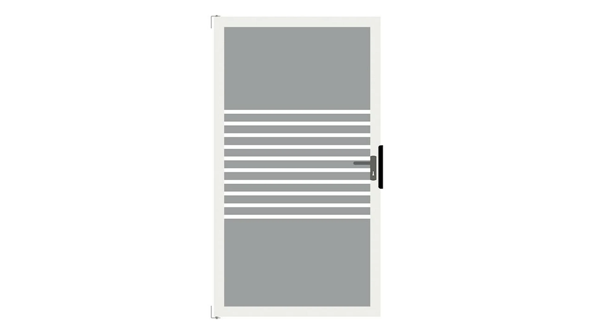 planeo Gardence Flair - Porte DIN droite bandes avec cadre aluminium 100x180cm