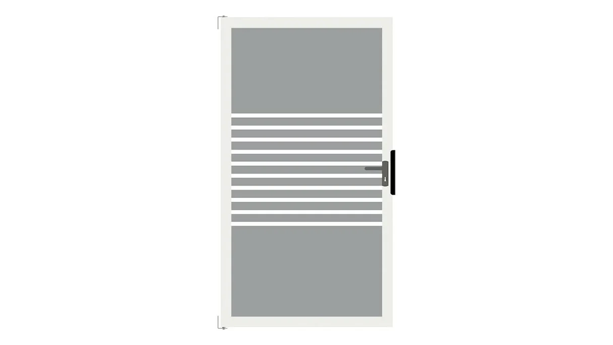 planeo Gardence Flair - Porte DIN droite bandes avec cadre aluminium 100x180cm