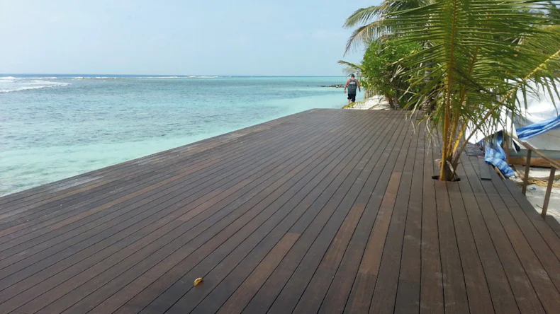planeo terrasse bois - Bambou foncé lisse/rainuré