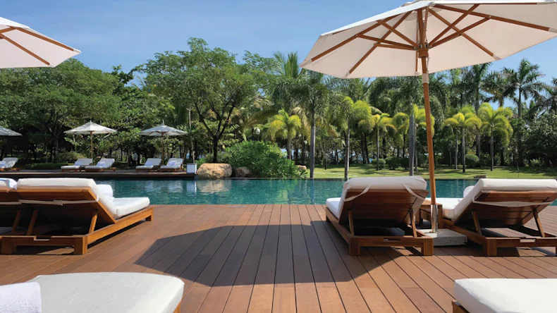 planeo Holzterrasse Massivdiele Bambus Hell glatt/fein genutet - 1850 x 137 x 20 mm