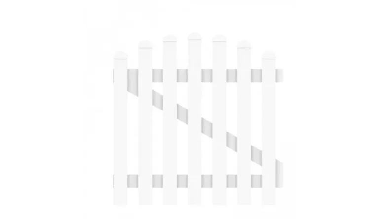 planeo Basic Vorgartentor 1-flügelig DIN-links 100 x 90 / 101 cm Oberbogen Weiss