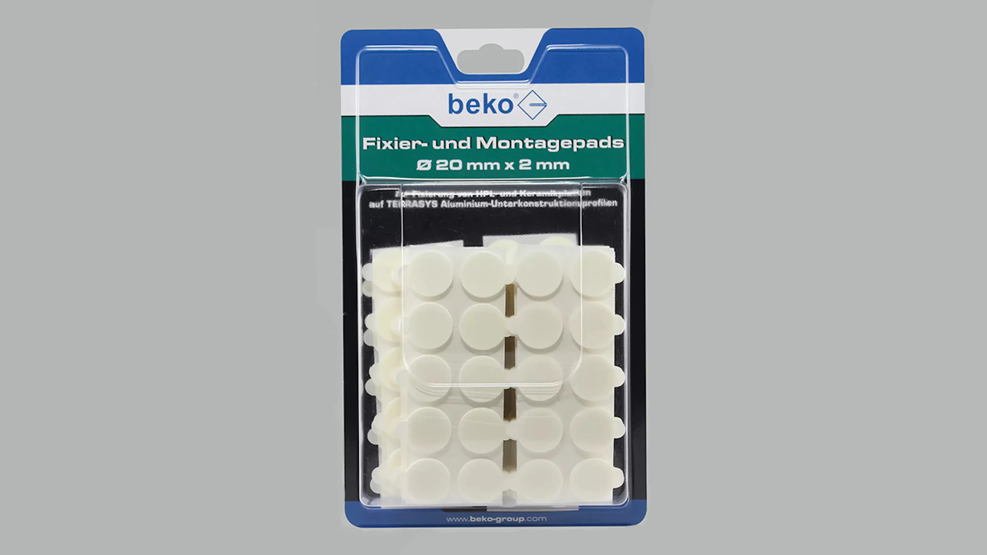 Beko fixing and mounting pads for HPL planks Ø 20 mm x 2 mm