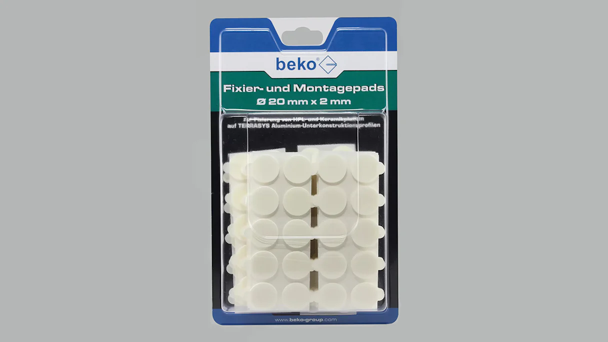 Beko Fixier- und Montagepads für HPL Dielen Ø 20 mm x 2 mm 