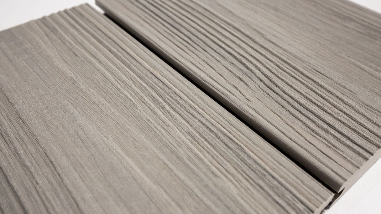 Complete set planeo CoEx-Line 5m BPC solid plank wood structure stone grey/graphite 10m² incl. aluminium-UK
