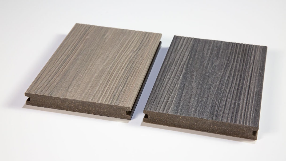 Complete set planeo CoEx-Line 3m BPC solid plank wood structure stone grey/graphite 38m² incl. aluminium-UK