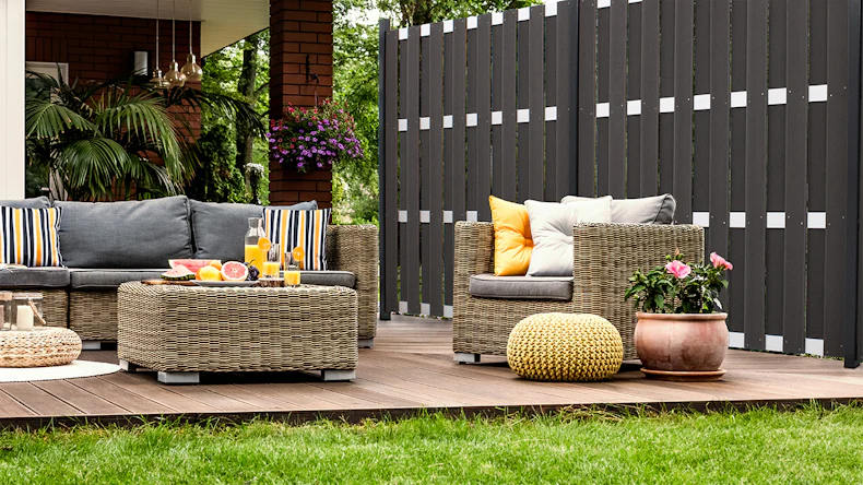 planeo Gardence Premade - Recinzione in BPC Quadrata antracite 180 x 180cm