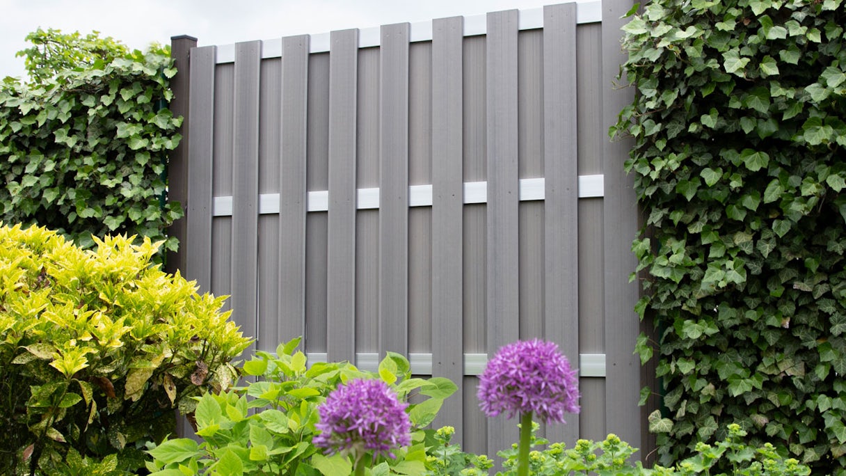 planeo clôture préfabriquée - carré gris clair 180 x 180cm