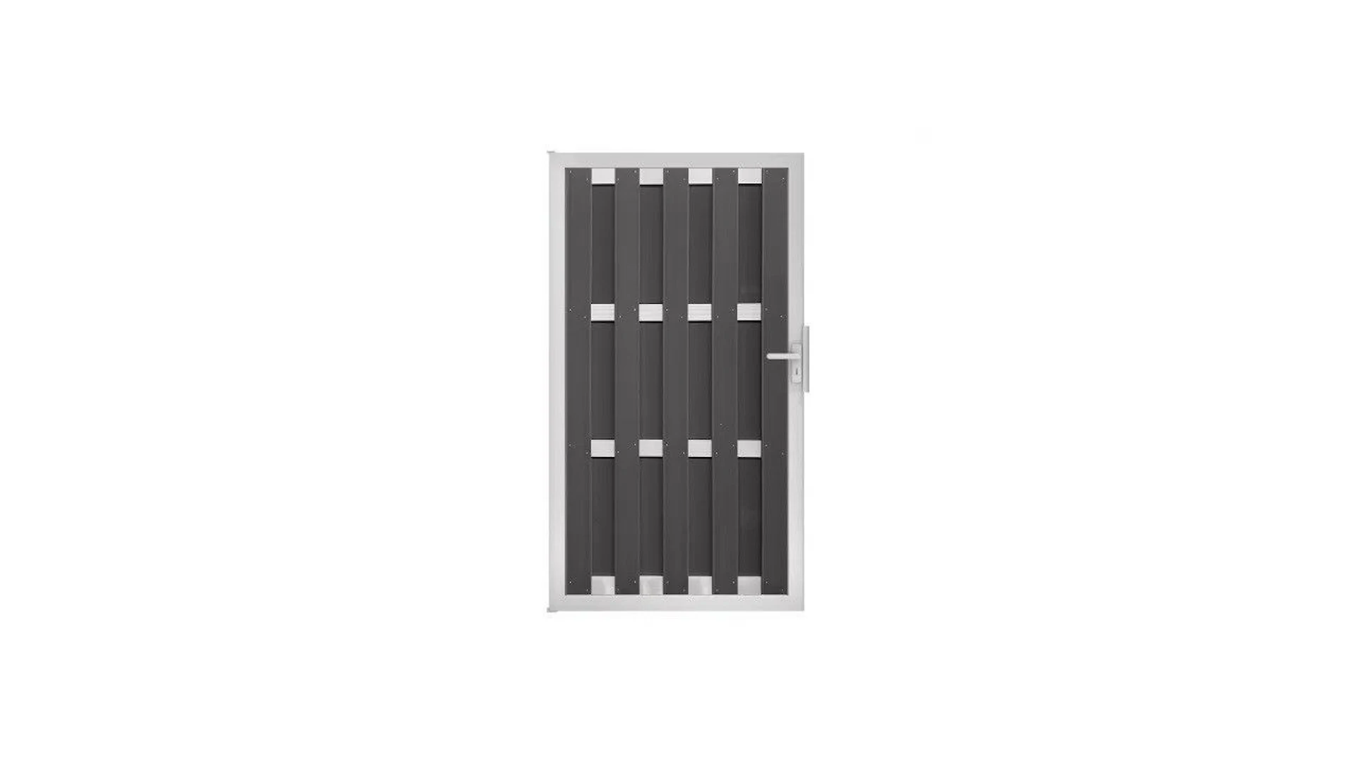 cancello di recinzione prefabbricato planeo DIN sinistra antracite 100 x 180 x 4,0cm - telaio argento