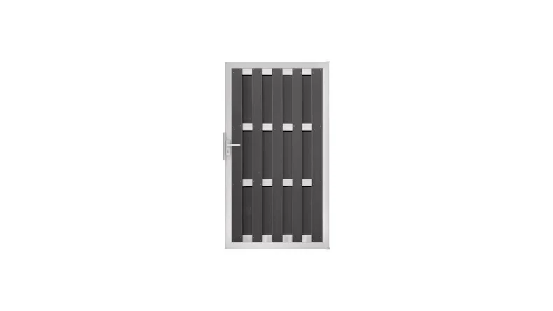 planeo Gardence Premade - Porte composite DIN droite Anthracite 100 x 180 x 4,0cm - cadre argenté