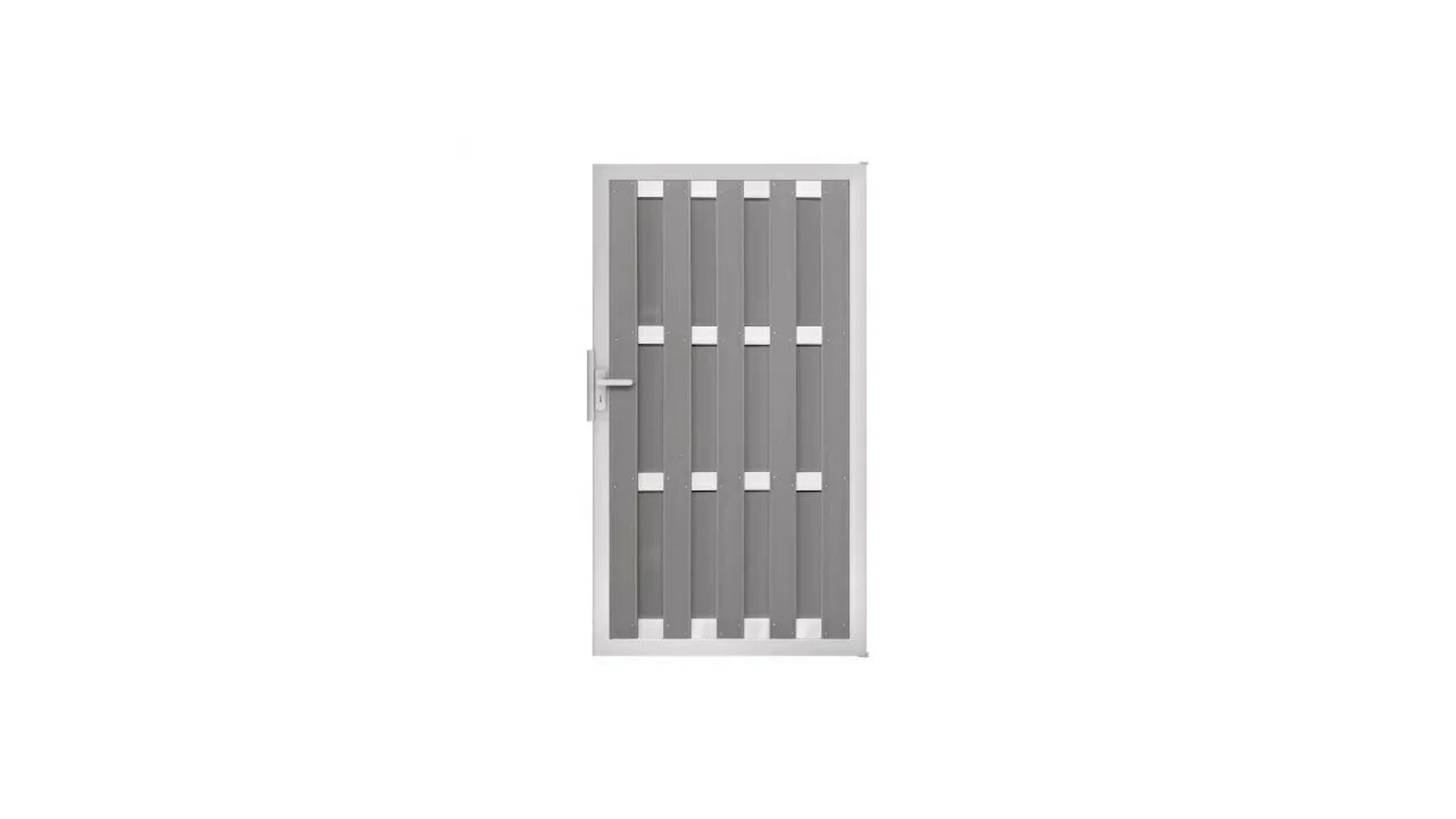 planeo prefabricated fence gate DIN right light grey 100 x 180 x 4.0cm - frame silver