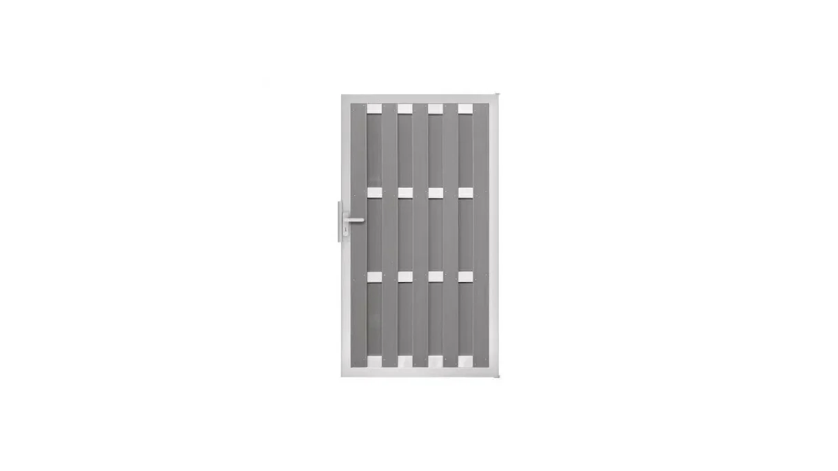 planeo prefabricated fence gate DIN right light grey 100 x 180 x 4.0cm - frame silver