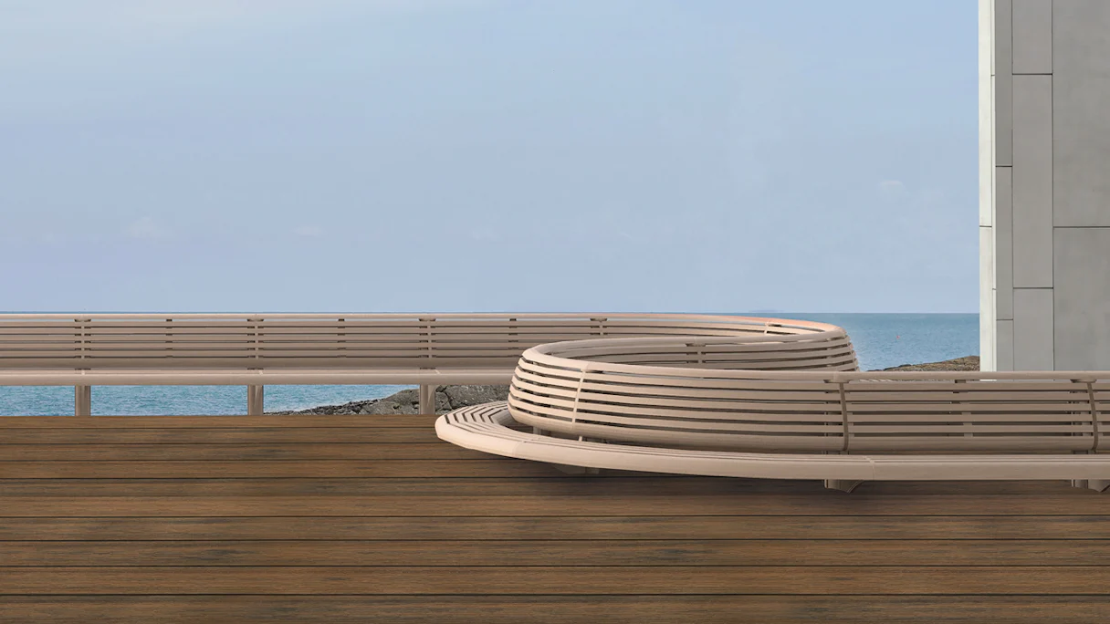 planeo terrasse composite - lame massive Chêne thermo-traité - structuré/brossé
