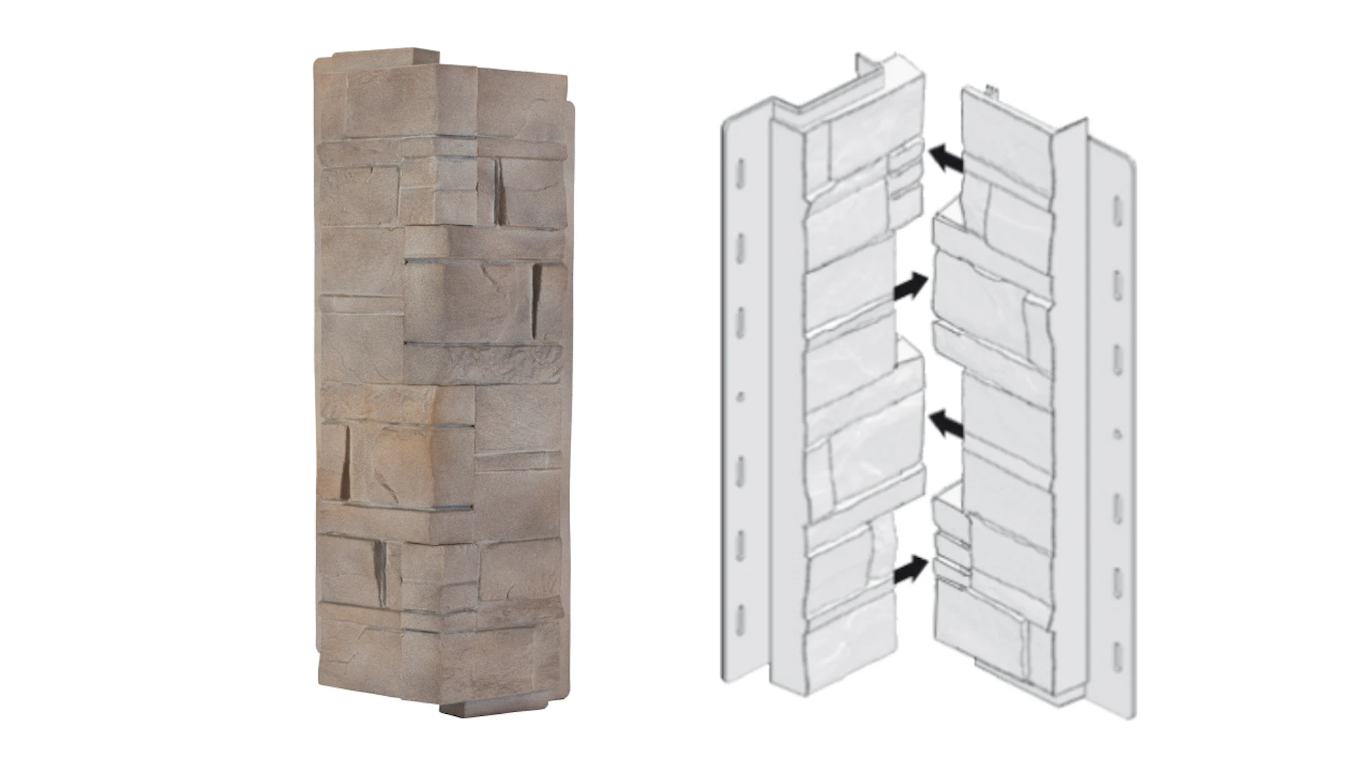 planeo façade corners laminated stone Limestone - 406 x 149 mm