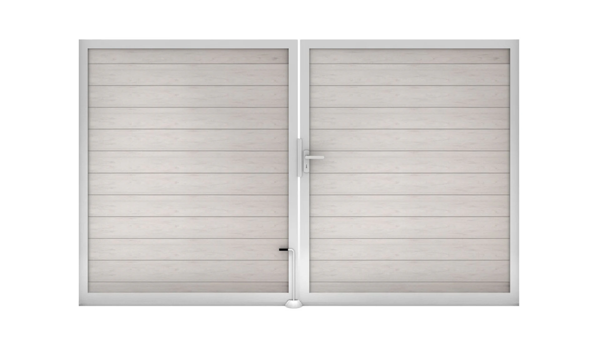 planeo Gardence Strong - Porte composite universelle 2 vantaux Bi-Color Blanc avec cadre aluminium
