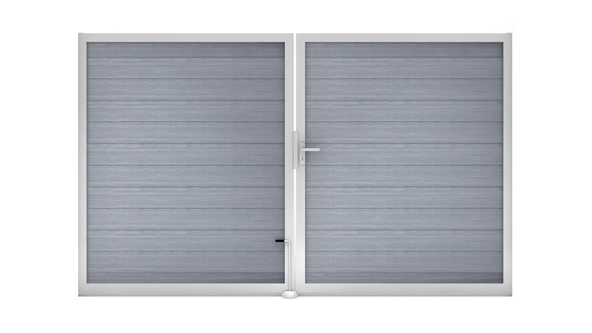 planeo Solid - universal door 2-leaf stone grey co-extruded with aluminium frame