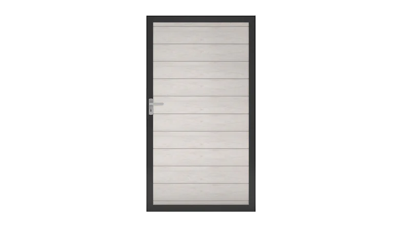 planeo Gardence Strong - Porte composite universelle Bi-Color Sable avec cadre aluminium Anthracite