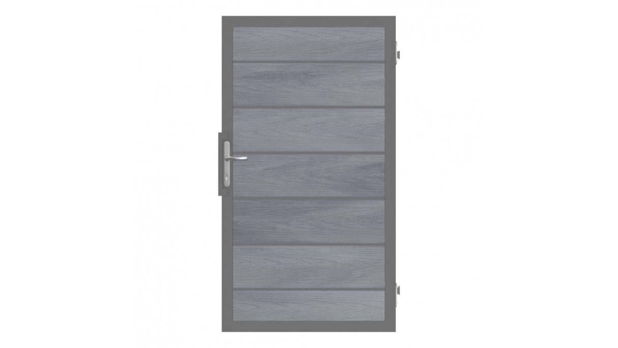 planeo Solid Grande - Porta Premium grigio pietra coesiste con telaio in alluminio antracite