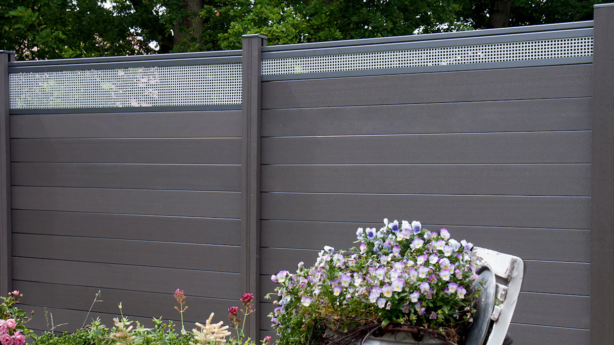 planeo Solid - pannello di design per recinzione da giardino Alu30 grigio antracite