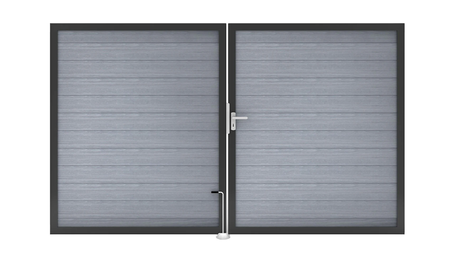 planeo Solid - porta universale a 2 ante grigio pietra coestrusa con telaio in alluminio antracite