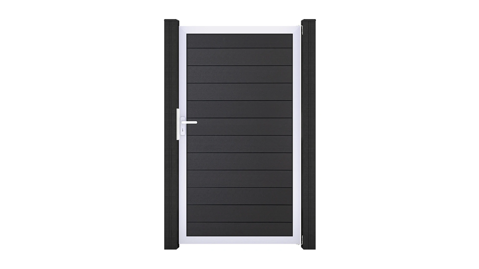 planeo Solid - universal door anthracite grey with aluminium frame silver