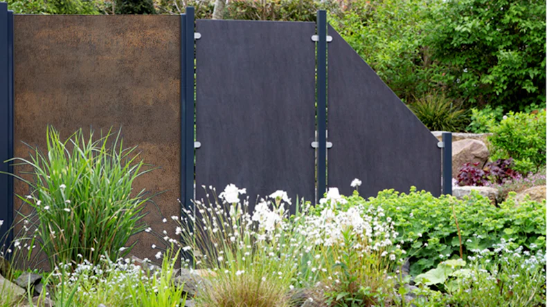 planeo Stonefence - Keramik-Sichtschutz Hochkant Rostoptik 120 x 180