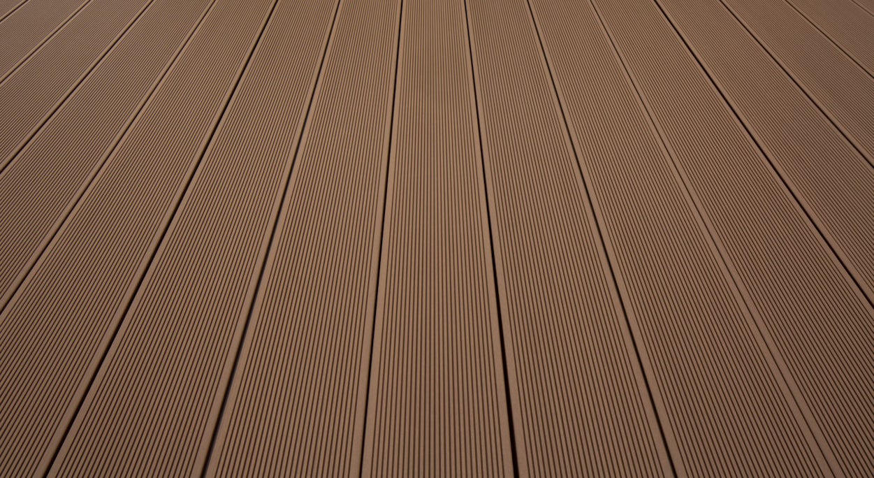 TitanWood Kit complet - 5m lame massive rainurée structure brun foncé 30,8m² compris UK alu