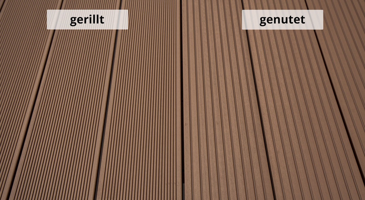 Complete set TitanWood 5m solid plank grooved structure dark brown 75m² incl. aluminium-UK