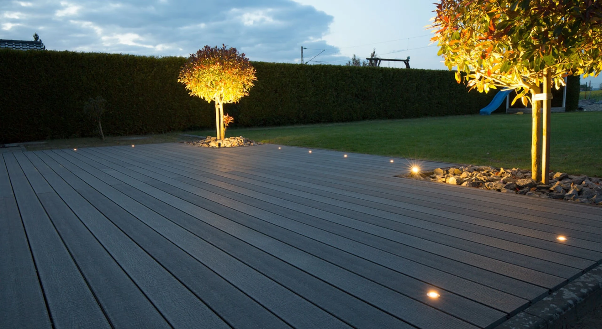 Complete set TitanWood 3m solid plank wood structure light grey 9.2m² incl. aluminium-UK