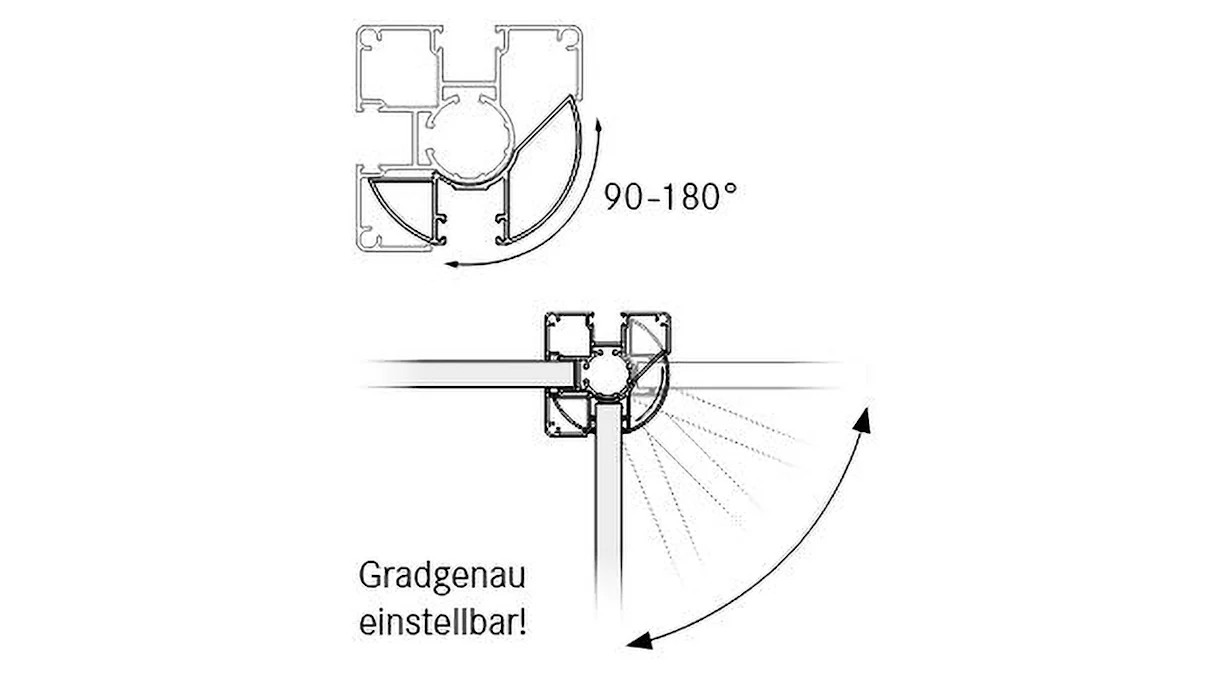 planeo Gardence Metallic - Poteau d'angle variable Anthracite