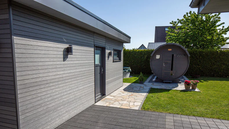 planeo Fassadenverkleidung - COEX Fassadenprofil 5.4m Medium Grey gebürstet