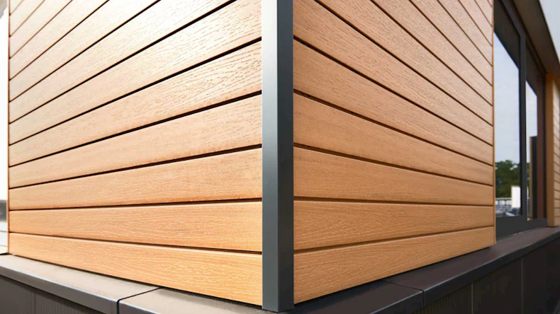 planeo Fassado - WPC rivestimento facciata a fasce romboidali in rovere marrone XL 6 m
