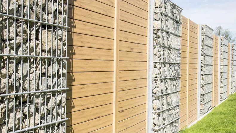 planeo Fassado - WPC rivestimento facciata a fasce romboidali in rovere marrone piccolo 6 m