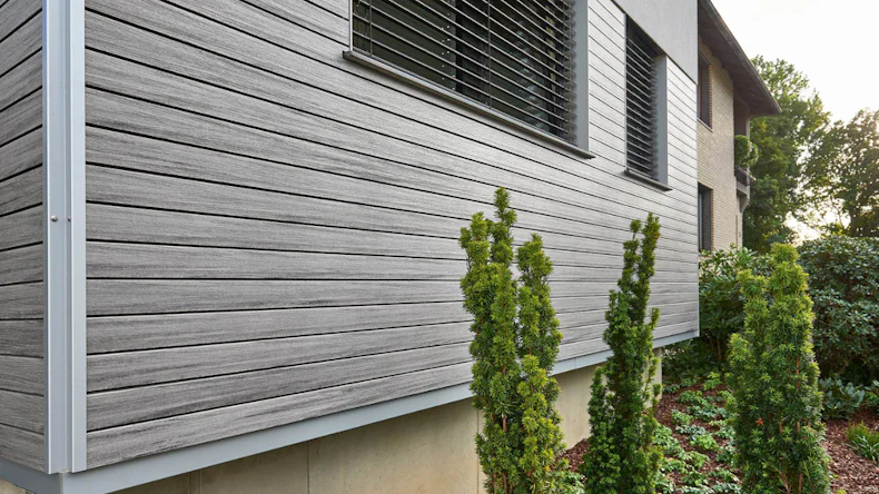 planeo Fassado - Rivestimento di facciata a fasce romboidali WPC grigio grafite XL 6 m