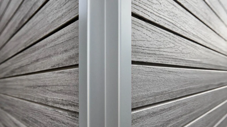 planeo Fassado - Rivestimento di facciata a fasce romboidali WPC grigio grafite XL 6 m