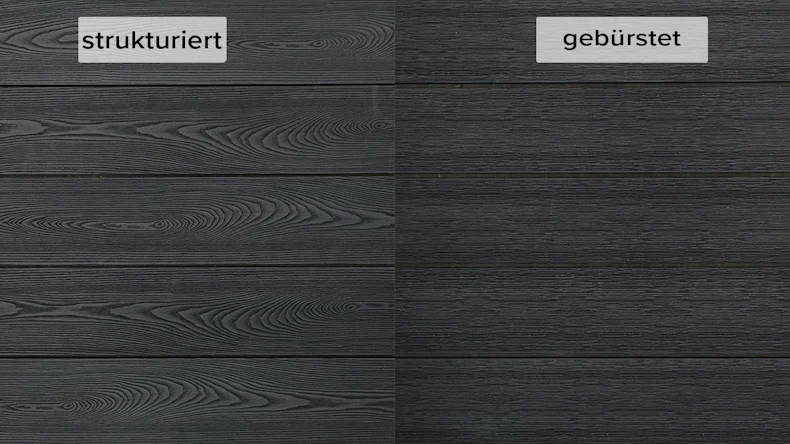 planeo WPC-Terrassendiele Massiv 3,6m PRIME dunkelgrau - strukturiert/gebürstet