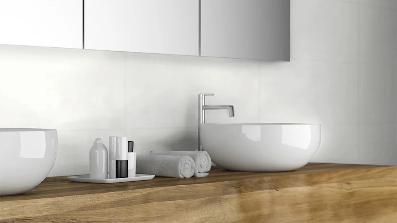planeo Revea - Revêtement mural plastique blanc brillant 60 x 30 cm