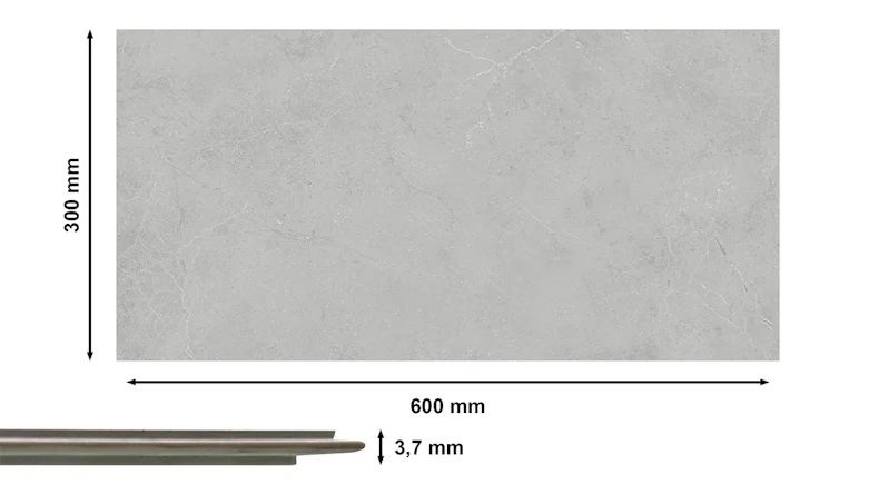 planeo Revea - Revêtement mural plastique gris mat 60 x 30 cm
