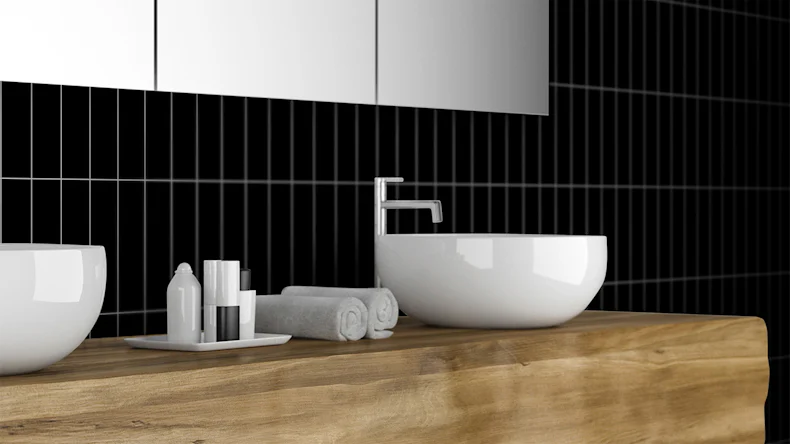 planeo Revea - Revêtement mural plastique Black Block brillant 120 x 60 cm