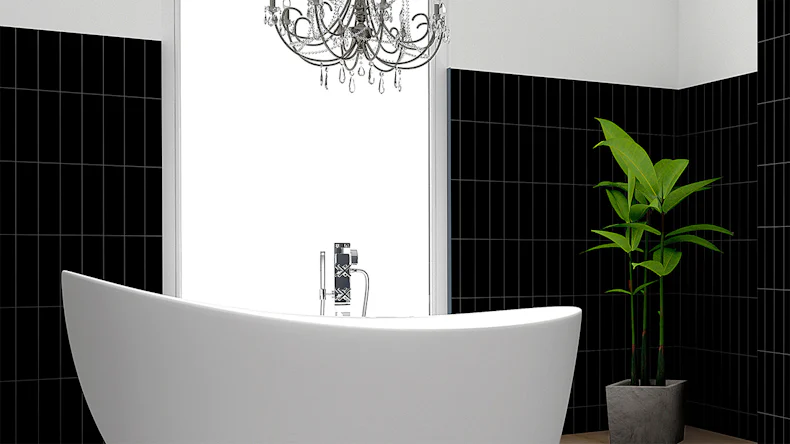 planeo Revea - Revêtement mural plastique Black Block brillant 120 x 60 cm