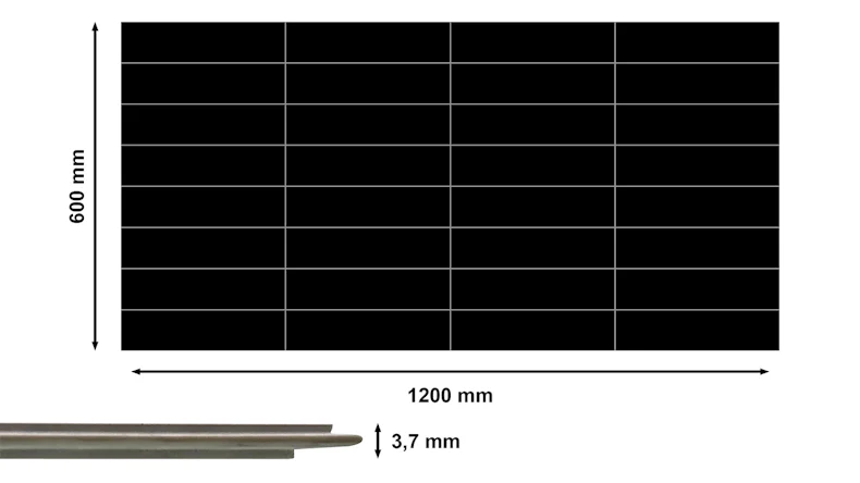 planeo Revea - Revêtement mural plastique Black Block brillant 120 x 60 cm