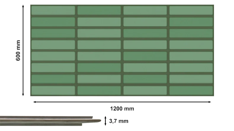 planeo Revea - Revêtement mural plastique Green Block brillant 120 x 60 cm