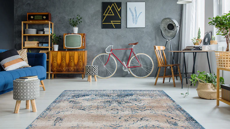 planeo Teppich - Antigua 500 Creme / Blau 200 x 290 cm