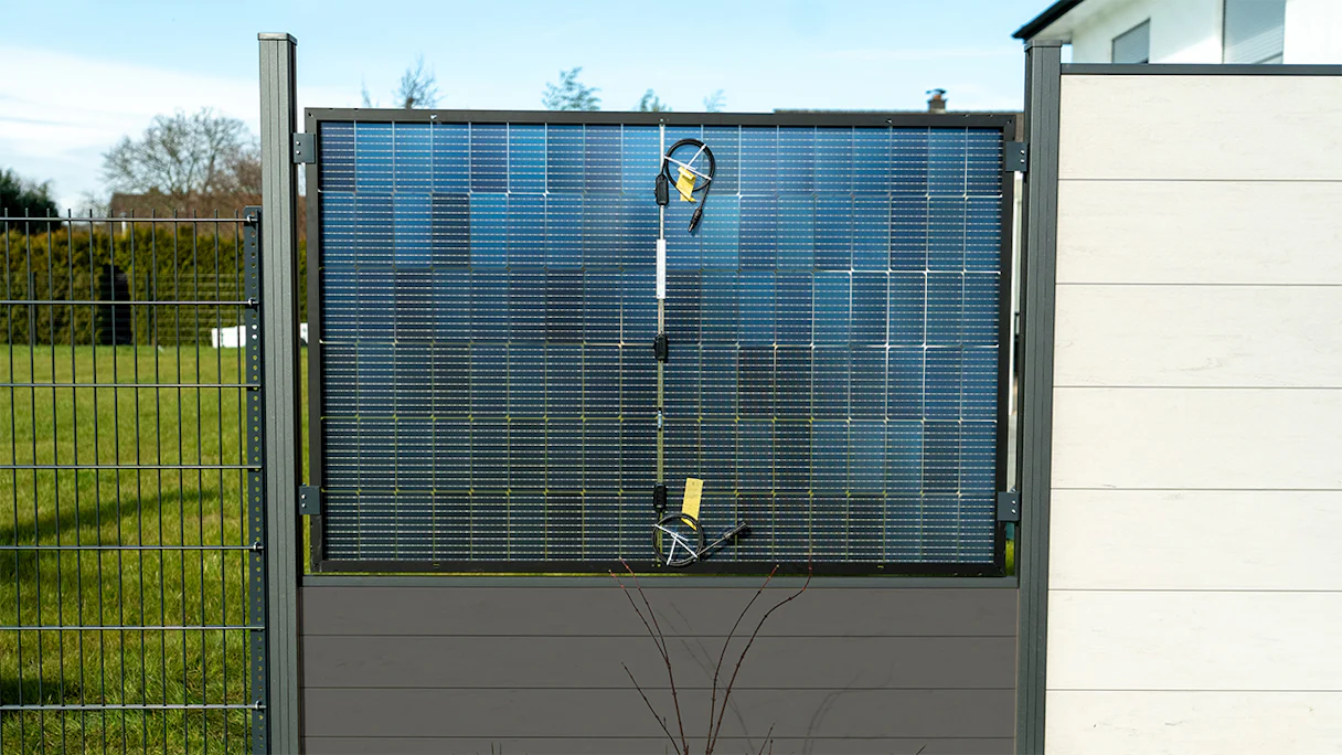 planeo recinzione solare set completo formato paesaggio 1813 mm di altezza x 3730 mm di larghezza grigio antracite per l'incasso nel calcestruzzo