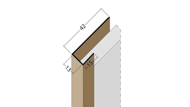 planeo Protect Abschlussprofil - AP 13mm Aufnahme 5000mm Länge schwarz